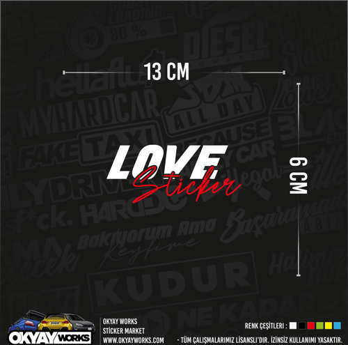 Love Sticker - Kırmızı
