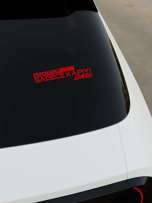 Anahtar Sadece Kapıyı Açar Sticker - Kırmızı - Kırmızı