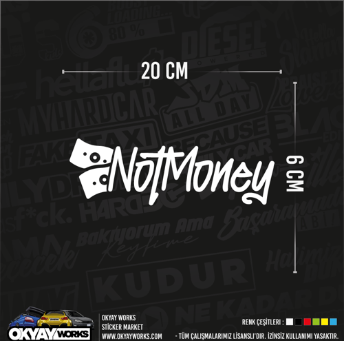 Not Money Sticker - Beyaz