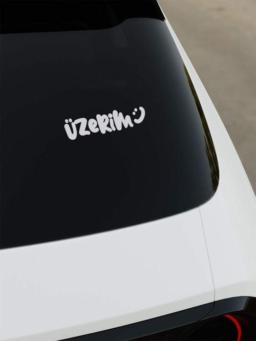 Üzerim Sticker - Beyaz