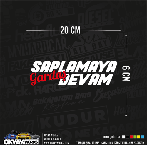 Saplamaya Devam Gardaş Sticker - Siyah
