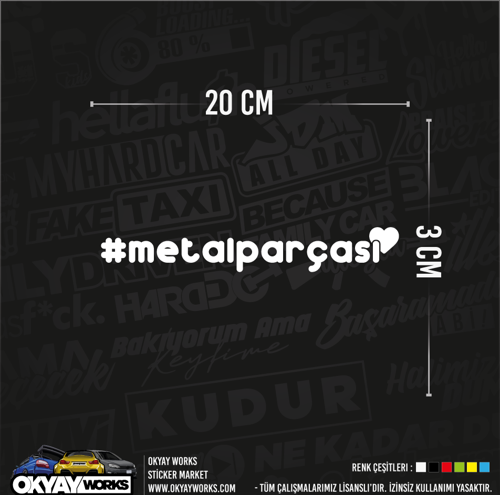 Metal Parçası Sticker - Siyah