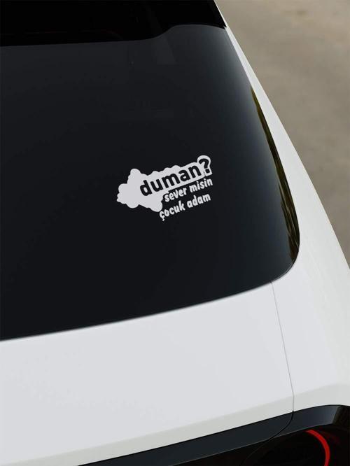 Duman Severmisin Çocuk Adam Sticker - Beyaz - Beyaz