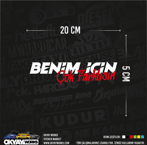 Benim İçin Çok Farklısın Sticker - Siyah