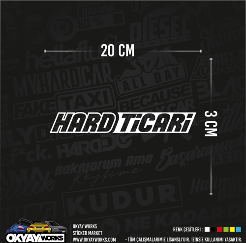 Hard Ticari Sticker - Beyaz