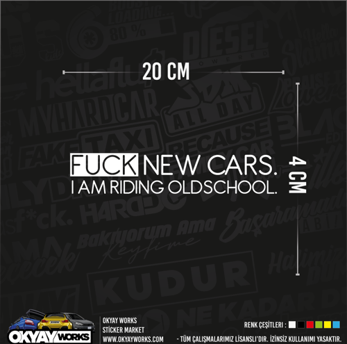 Fuck New Cars Sticker - Sarı