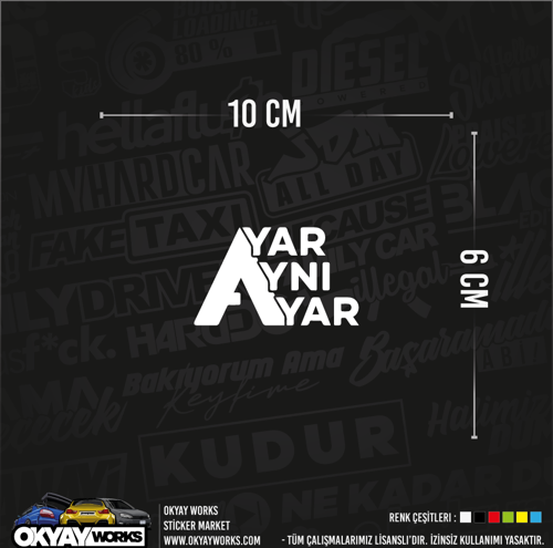 Ayar Aynı Ayar Sticker - Beyaz