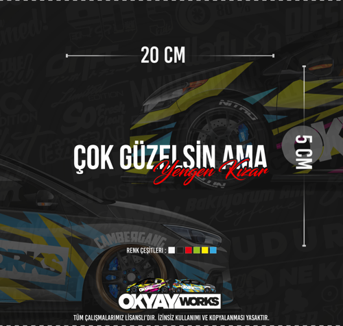 Çok Güzelsin Ama Yengen Kızar Sticker - Kırmızı