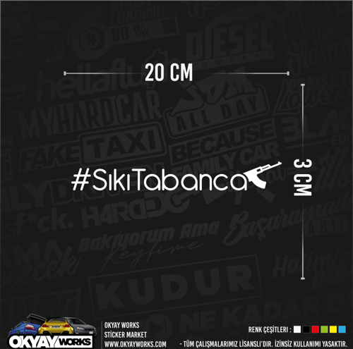 Sıkı Tabanca Sticker - Siyah