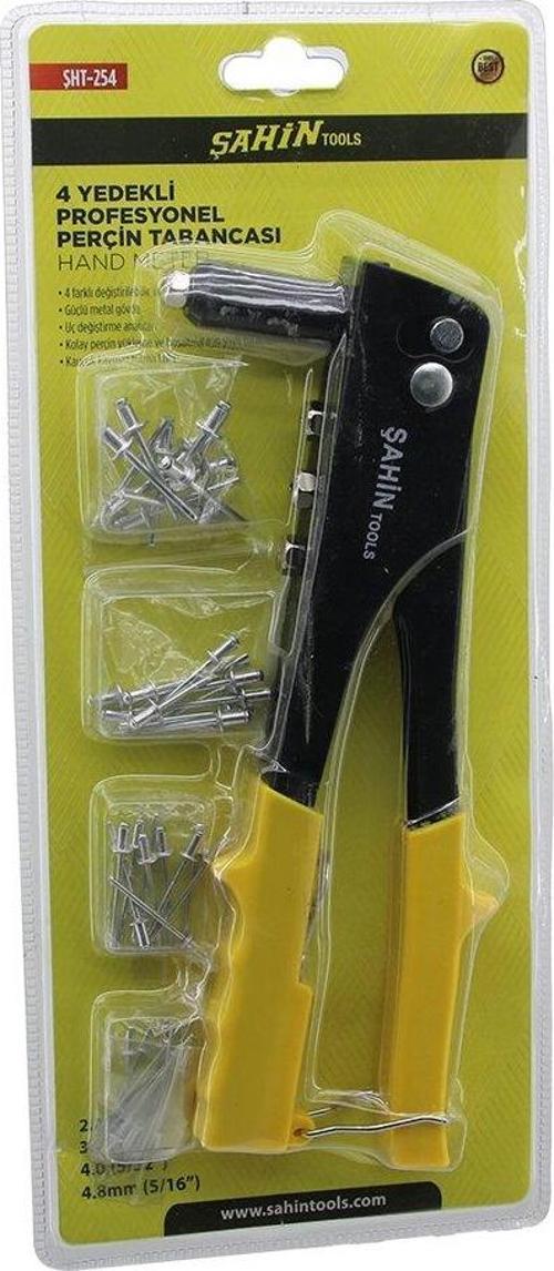 PERÇİN TABANCA MAKİNE SETİ = 4 BOY UÇ = 2.4- 3.2 - 4 - 4.8 + 4 BOY KALINLIK X 10PCS=40PCS İĞNE (2818)