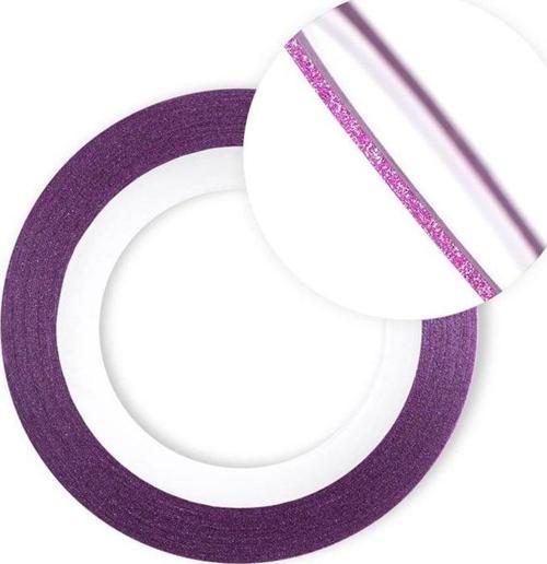 Nail art Yapışkan şerit 1metre Simli pembe ince