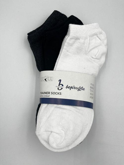 6 Çift Pamuk Kısa Basic Patik Çorap Koku Yapmaz Terletmez