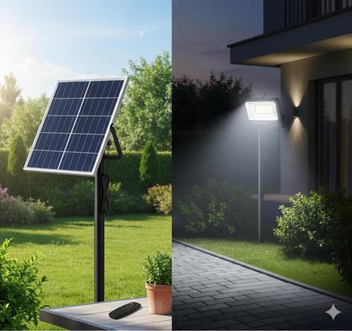 KST304 Karayel 50W Solar Projektör - Güneş Enerjili Dış Mekan Aydınlatması