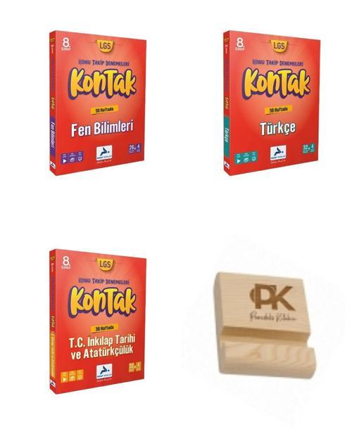 Paraf LGs 8. Sınıf Kontak Fen Bilimleri Türkçe ve İnkılap Konu Takip Denemeleri 3lü Set + Telefon Standı
