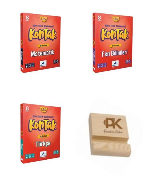 Paraf LGS 8. Sınıf Kontak Matematik Fen Bilimleri ve Türkçe Konu Takip Denemeleri 3lü Set + Telefon Standı