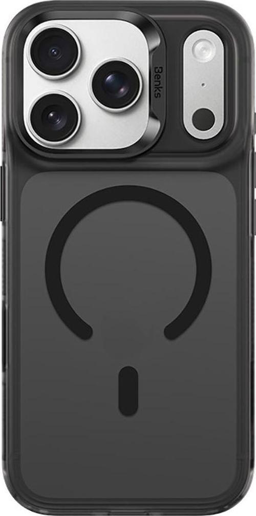 İphone 17 Pro Max Uyumlu Kılıf M-Safe Şarj Özellikli C-Magnet Lucid Armor Kapak Siyah