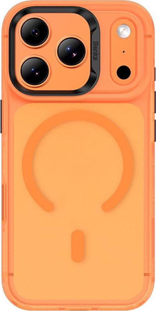 İphone 17 Pro Uyumlu Kılıf M-Safe Şarj Özellikli C-Magnet Lucid Armor Kapak Turuncu