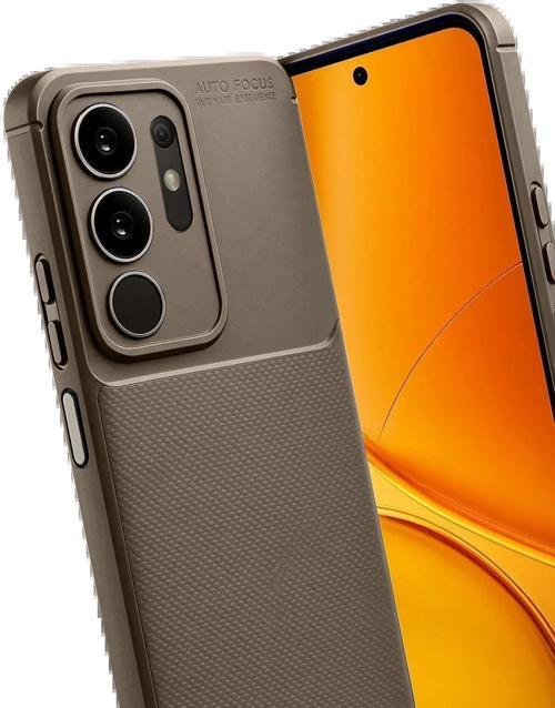 Vivo Y29S Auto Focus Karbon Kapak - Kahverengi-(5796)