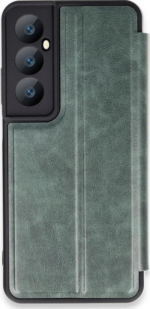 Realme C65 Kılıf Flip Cover - Koyu Yeşil-(5796)