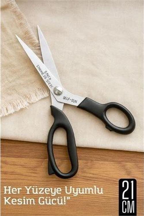 HSNET Çok Amaçlı Makas – 21 cm Uzunluk | 11 cm Kesim Bıçağı | Paslanmaz Çelik Ergonomik Sap