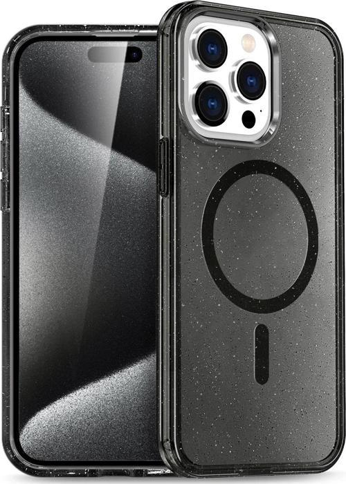 Apple iPhone 15 Pro Max Star Magsafe Kapak - Siyah-(5796)