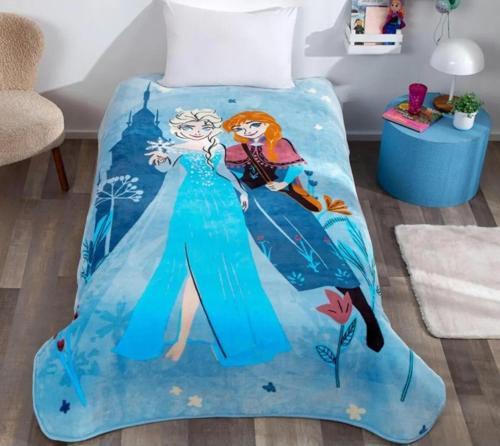 Lisanslı Tek Kişilik Çocuk Battaniye (160x220)-Frozen Flower Power