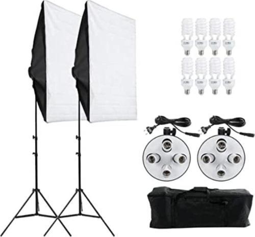 50X70Cm 4 Duylu Softbox Sürekli Işık,Fotoğraf,Video,Youtuber Kit Ikili Strobist Set