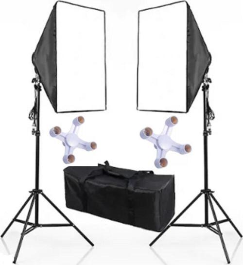50X70Cm Softbox 4 Duylu Ikili Sürekli Işık Seti Youtube Makyaj Toplam 8 Duy 8 Adet Ampullü