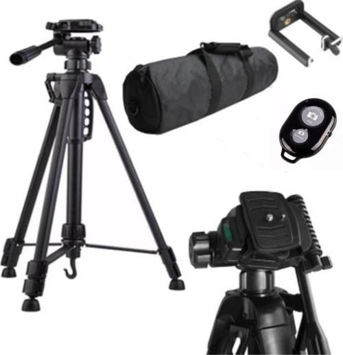 Wt-3570 170Cm Profesyonel Dslr Tripod 5Kg Kapasite Canon Nikon Telefon Tutuculu Bluetooth Kumanda