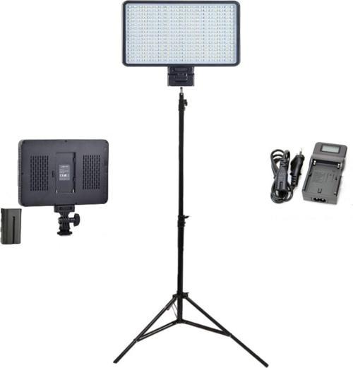 Pro Led-320 Video Kamera Işığı Tepe Lambası Led Işık + 2 Metre Işık Ayağı F770 Batarya Ve Şarj