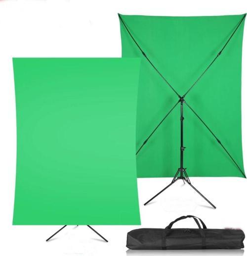 2X2M Yeşil Fon Perde + 2X2M Fon Stantı Fotoğraf Video Çekim Kiti Greenbox Set Fon Stant Çantalı