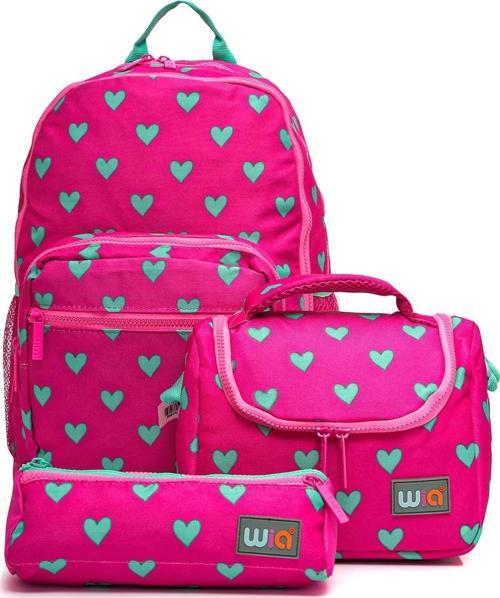 Kalp Desenli Okul Çanta Seti