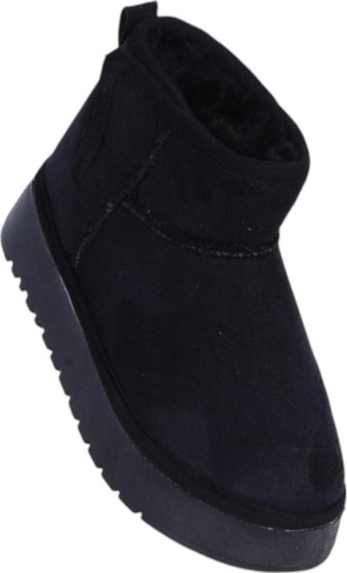 Skuaıter Garf Siyah Kız Çocuk İçi Kürklü Düz Bot