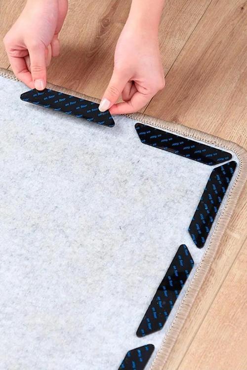 Halı Kaydırmaz Bant Çift Taraflı Halı Yapışkanı 4 Çift (1 Paket)