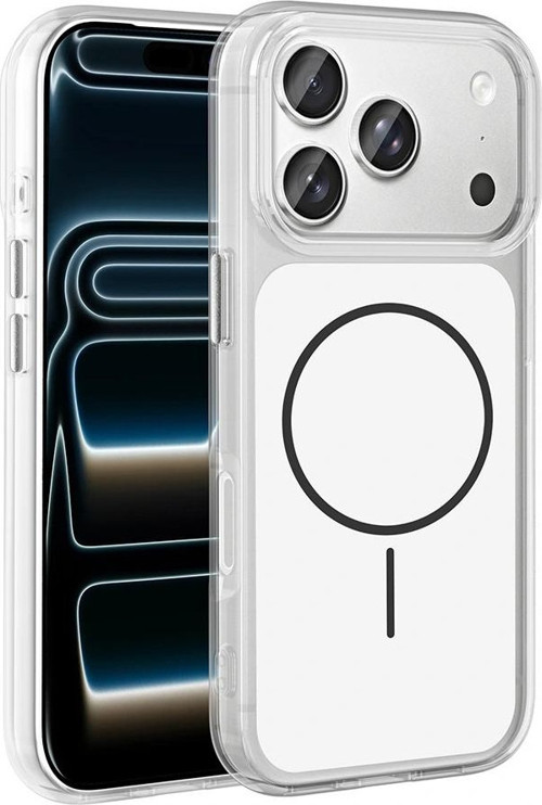Apple iPhone 17 Pro Kılıf M-Safe Şarj Özellikli Metal Buton Tasarımlı Zore İkonik Sert Silikon Kapak