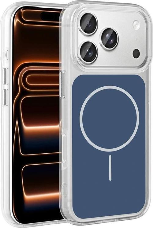 Apple iPhone 17 Pro Max Kılıf M-Safe Şarj Özellikli Metal Buton Tasarımlı Zore İkonik Sert Silikon K