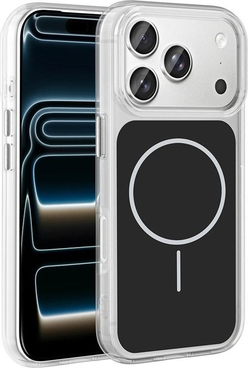 Apple iPhone 17 Pro Kılıf M-Safe Şarj Özellikli Metal Buton Tasarımlı Zore İkonik Sert Silikon Kapak