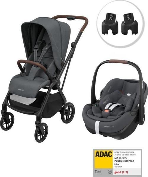 Leona2-Pebble 360 Pro Tek Elle Katlanabilen Çift Yönlü Seyahat Sistem Bebek Arabası Grap