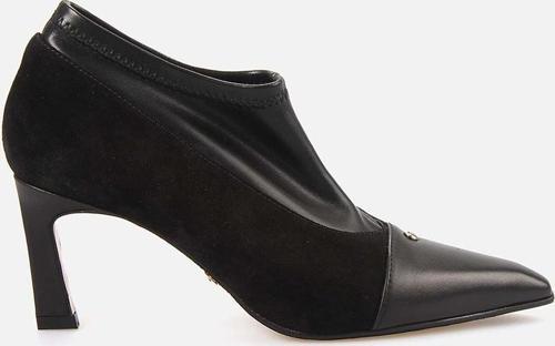 Kadın Hakiki Deri Enjeksiyon Kösele Taban Siyah Süet Klasik Ayakkabı