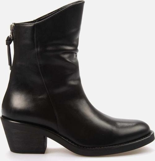 Kadın Hakiki Deri Kauçuk Taban Siyah Western Bot