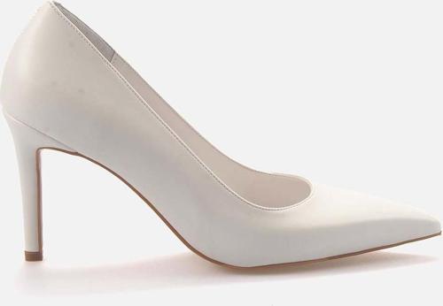 Kadın Rugan Deri Beyaz Topuklu Ayakkabı