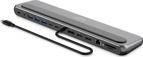DA-70919 USB-C 8K 12 Port Bağlantı İstasyonu | 2x HDMI, 1x DP, 3x USB-A, USB-C, RJ45, PD, SD