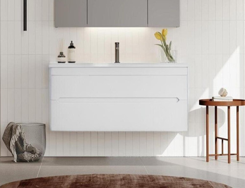 Varna 100 cm Mat Beyaz Banyo Dolabı Alt Modül ve Lavabo