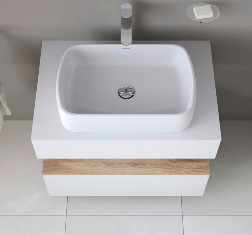 Qatego Oval Çanak Lavabo, 60 cm, Beyaz, 2384600079