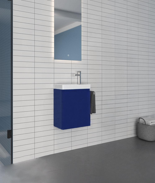 Ferla 40 cm Mat Mavi Banyo Dolabı Takımı