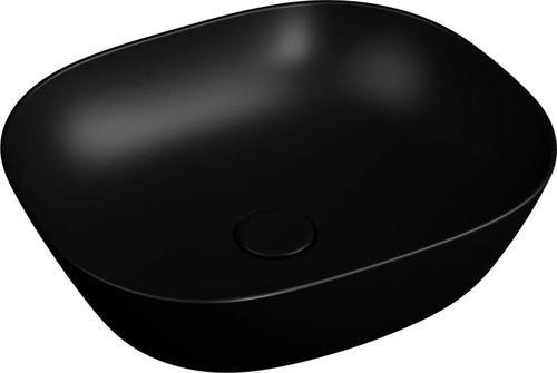 Lavabo, Plural, Kare, Alçak, Çanak, 45 cm, Mat Siyah, 7810B483-0016