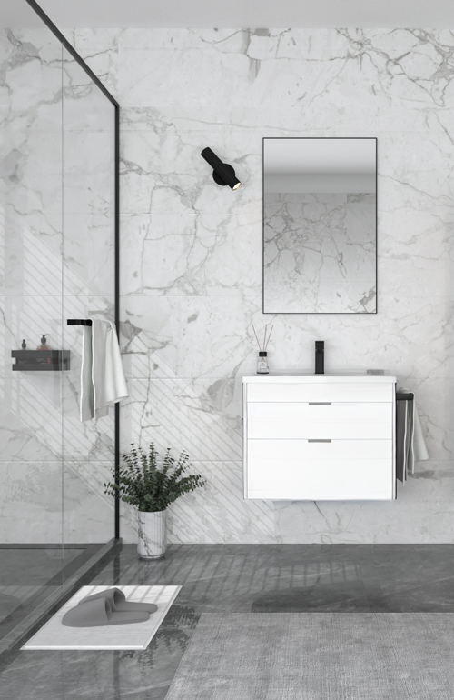 Trio 65 cm Çekmeceli Beyaz Banyo Dolabı Takımı