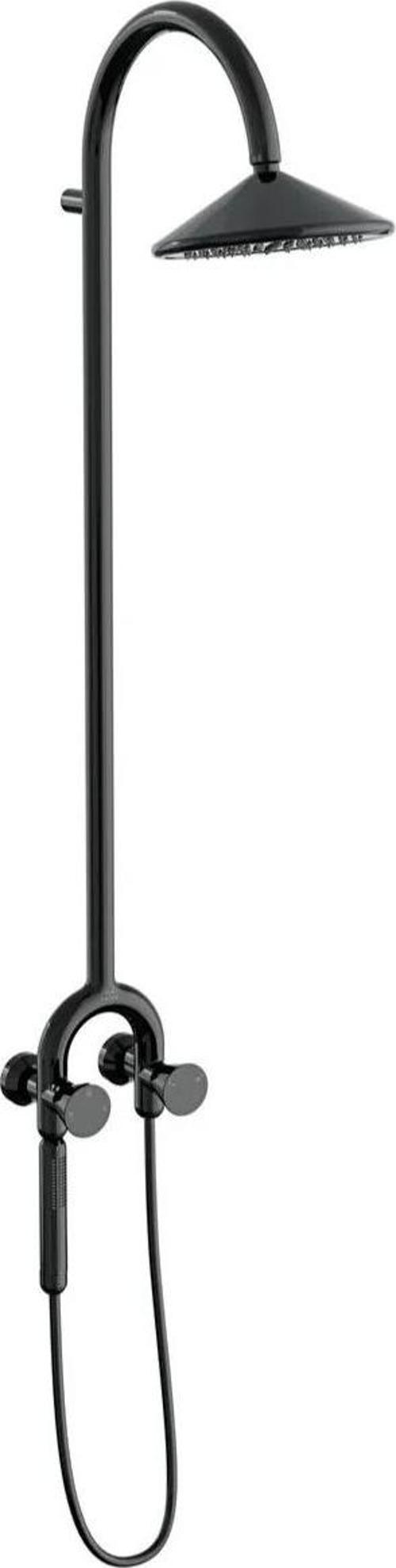 Duş Kolonu ve Termostatik Duş Bataryası Sistemi, Liquid, Manyetik El Duşlu, Parlak Siyah, A4721939