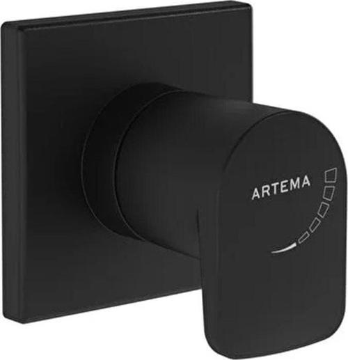 Stop Valf, Root Square, Ankastre (Sıva Üstü Grubu) Mat Siyah, A4272936