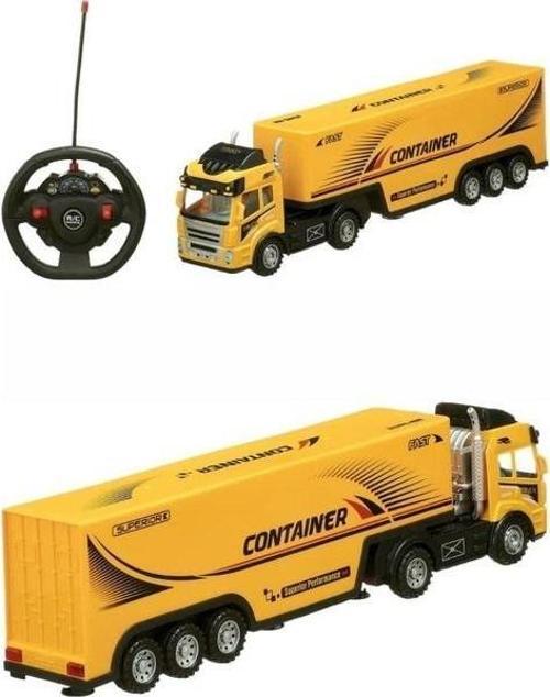 Uzaktan Kumandalı Sarı Tır ve Dorse – 1:36 Ölçek (Direksiyon Kumandalı Rc Truck)